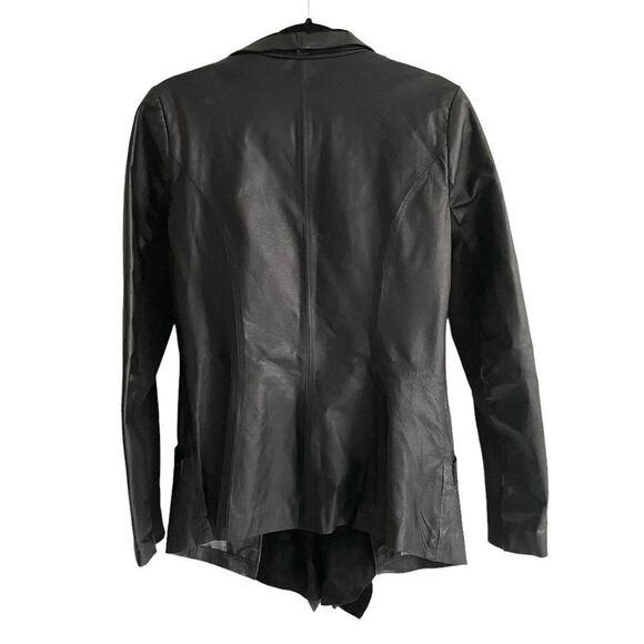 DANIER leather open front blazer jacket suede shawl collar black XS - Picture 9 of 15